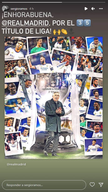 Felicitación de Sergio Ramos al Real Madrid Felicitación de Sergio Ramos al Real Madrid