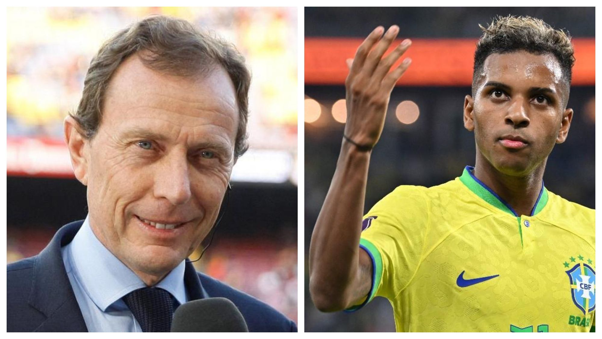 Emilio Butragueño y Rodrygo Goes