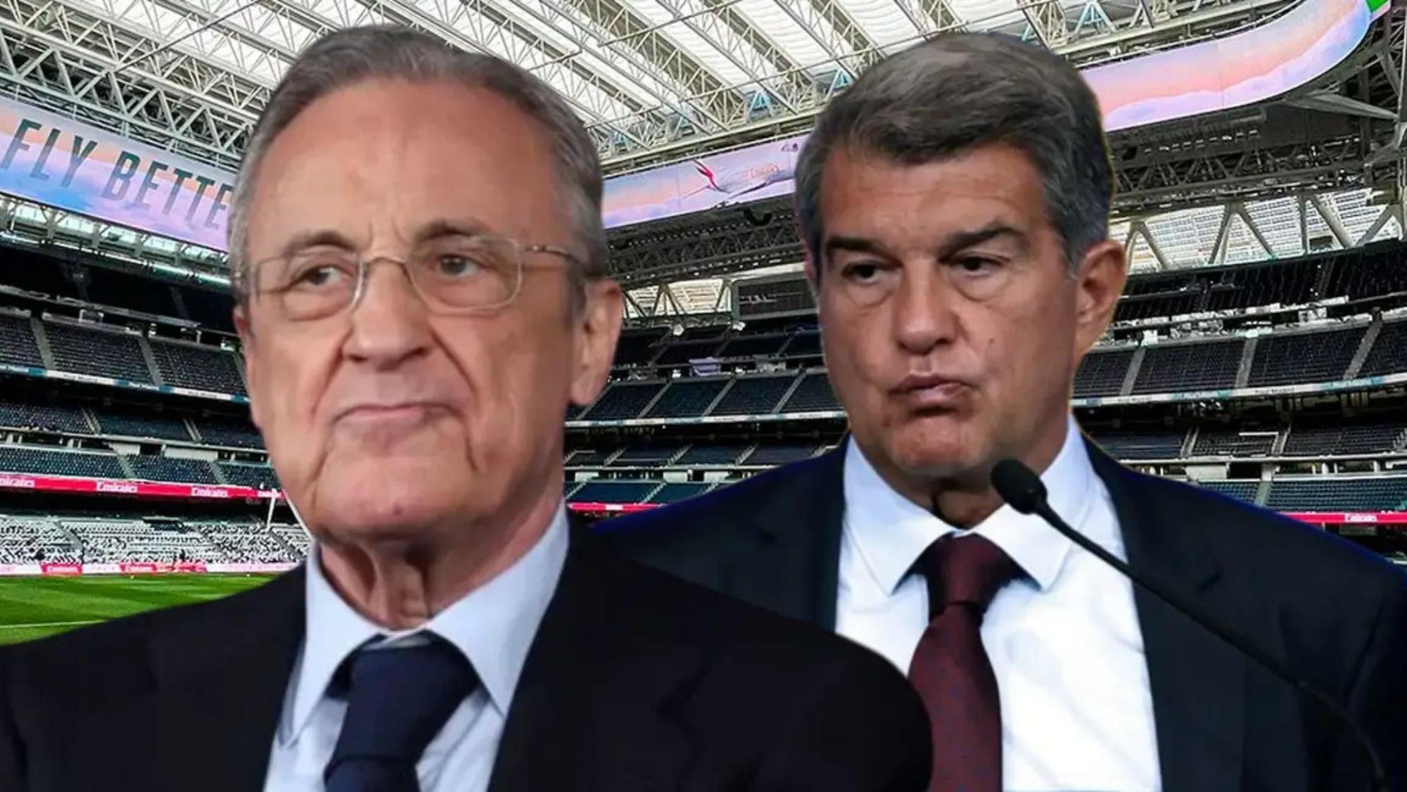 Florentino serio con Laporta