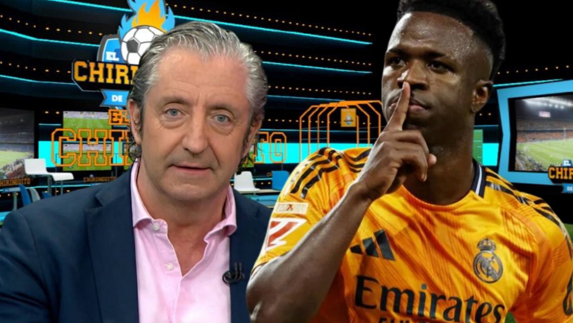 Josep Pedrerol y Vinicius Junior. Josep Pedrerol y Vinicius Junior.