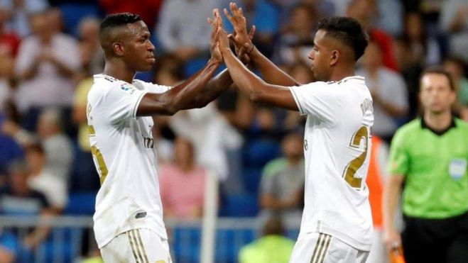 Vinicius Junior y Rodrygo Goes durante un partido