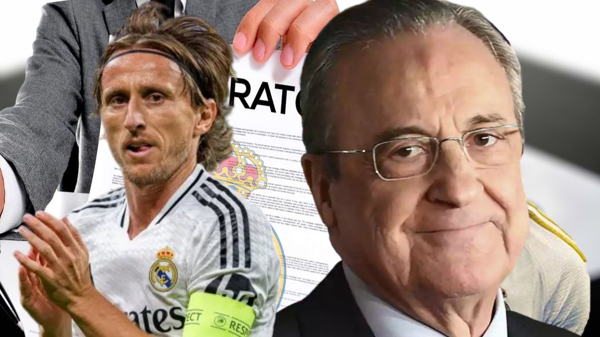 Luka Modric y Florentino Pérez. Luka Modric y Florentino Pérez.