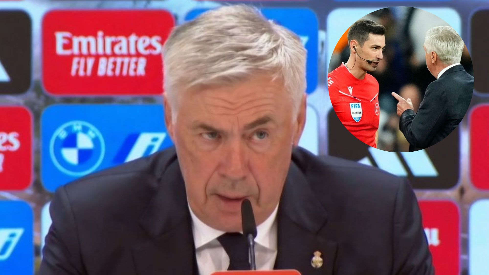 Ancelotti, molesto, desvela lo que le ha dicho al árbitro al final del partido: "Me ha dicho que..."