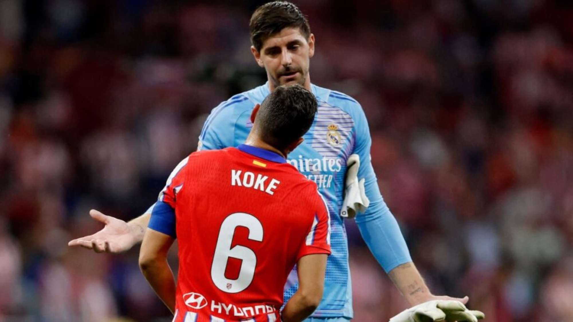Koke se lo dijo a Courtois al oído Koke se lo dijo a Courtois al oído