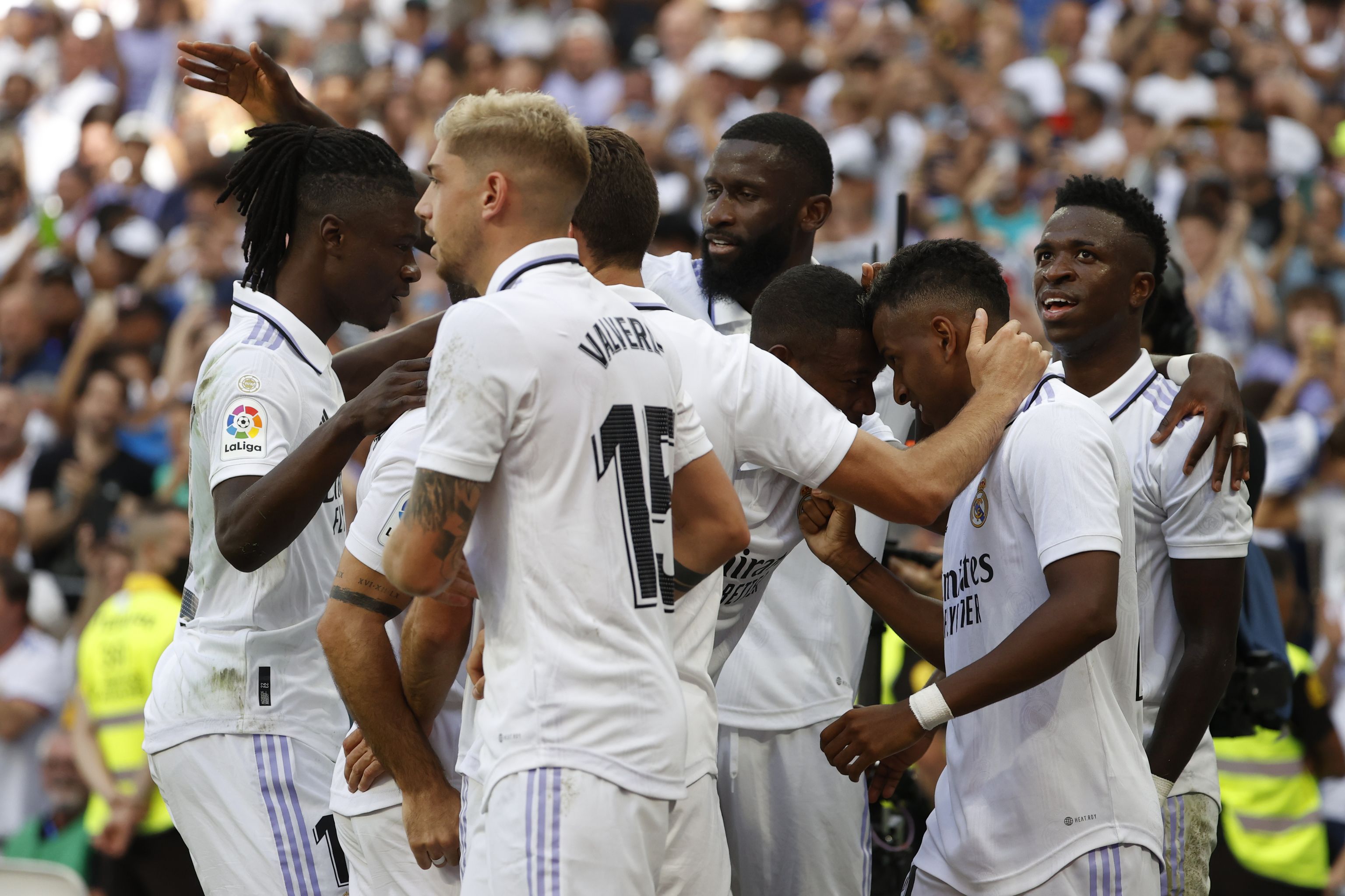 El Real Madrid celebra un gol esta temporada 