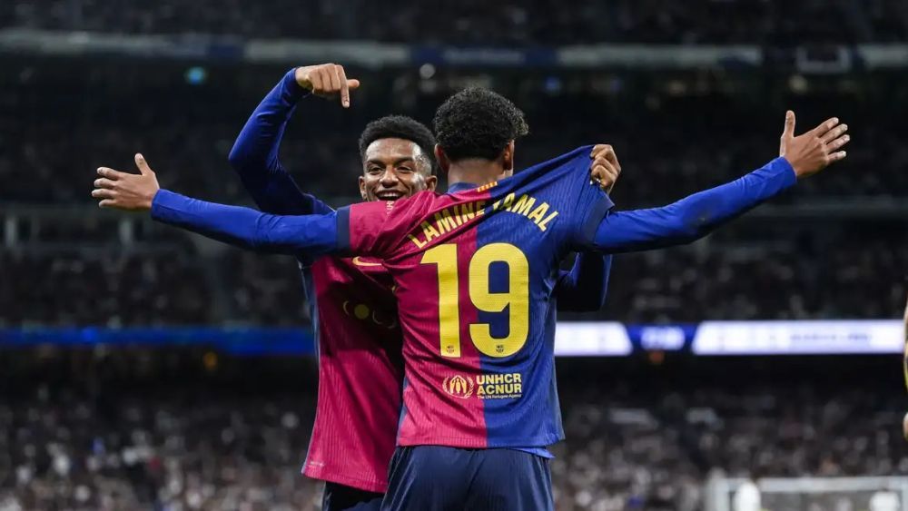 Lamine Yamal, celebrando su gol contra el Madrid, este sábado en el Bernabéu. Lamine Yamal, celebrando su gol contra el Madrid, este sábado en el Bernabéu.