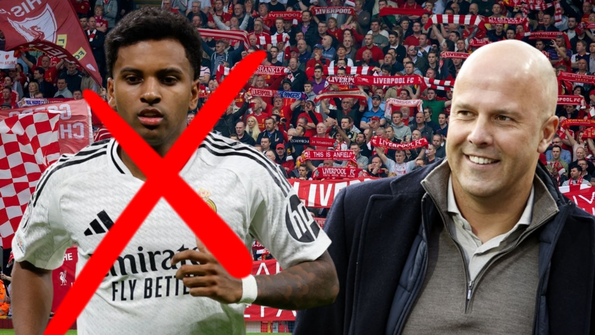 Rodrygo Goes y Arne Slot, entrenador del Liverpool. Rodrygo Goes y Arne Slot, entrenador del Liverpool.