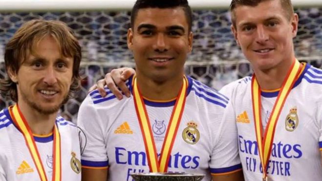 Casemiro, Modric y Kroos Casemiro, Modric y Kroos