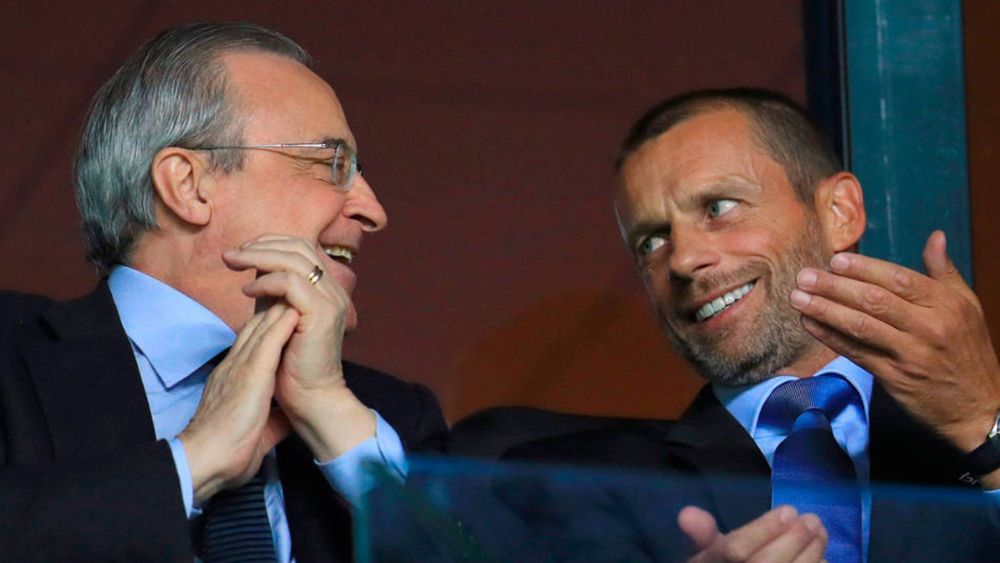 Florentino Pérez y Aleksander Ceferin. Florentino Pérez y Aleksander Ceferin.
