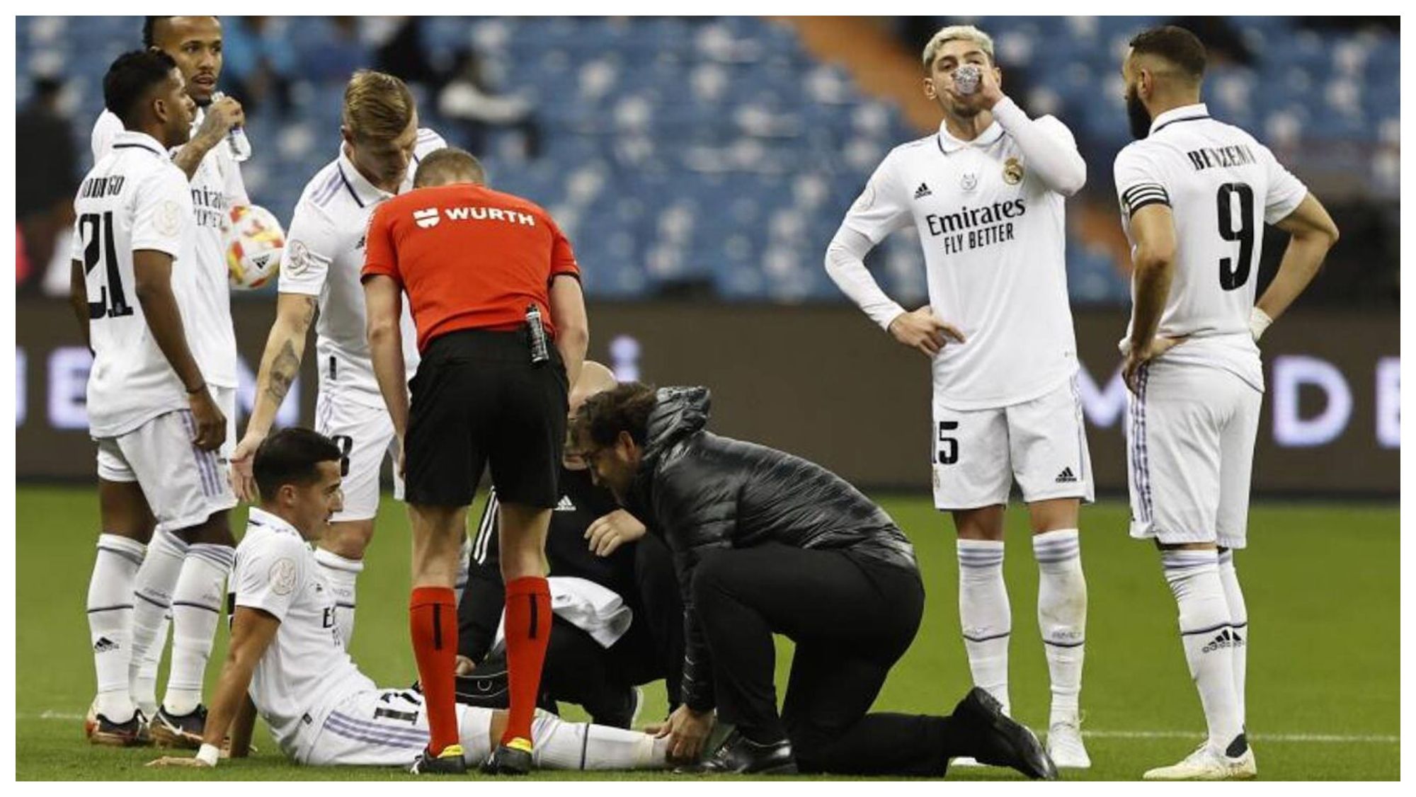 Lucas Vázquez tras lesionarse