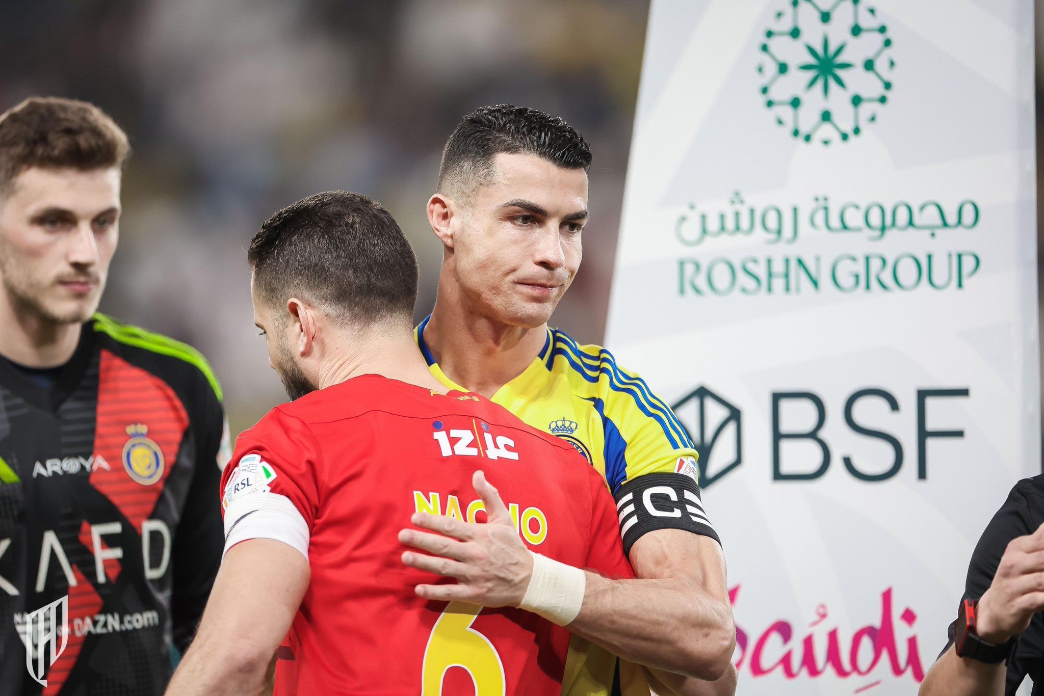 Cristiano y Nacho reecontrándose en Arabia