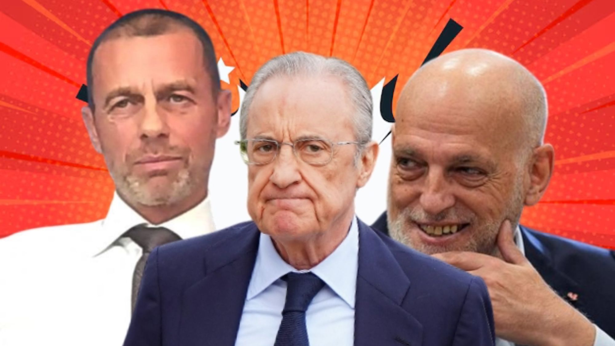 Florentino Pérez ha tenido mensajes para Aleksander Ceferin y Javier Tebas, presidentes de la UEFA y de la Liga, respectivamente. Florentino Pérez ha tenido mensajes para Aleksander Ceferin y Javier Tebas, presidentes de la UEFA y de la Liga, respectivamente.