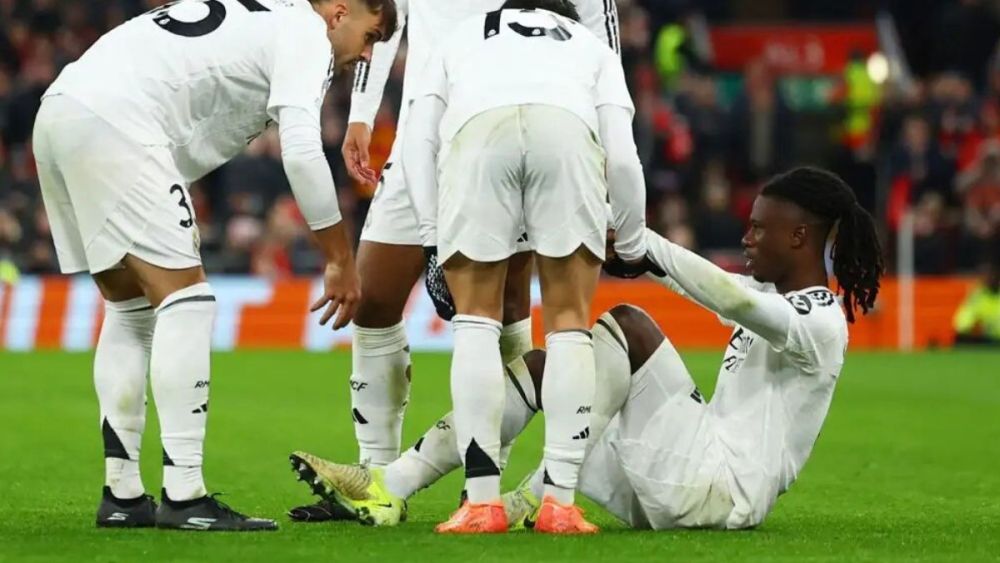 Camavinga en el momento de su lesión Camavinga en el momento de su lesión