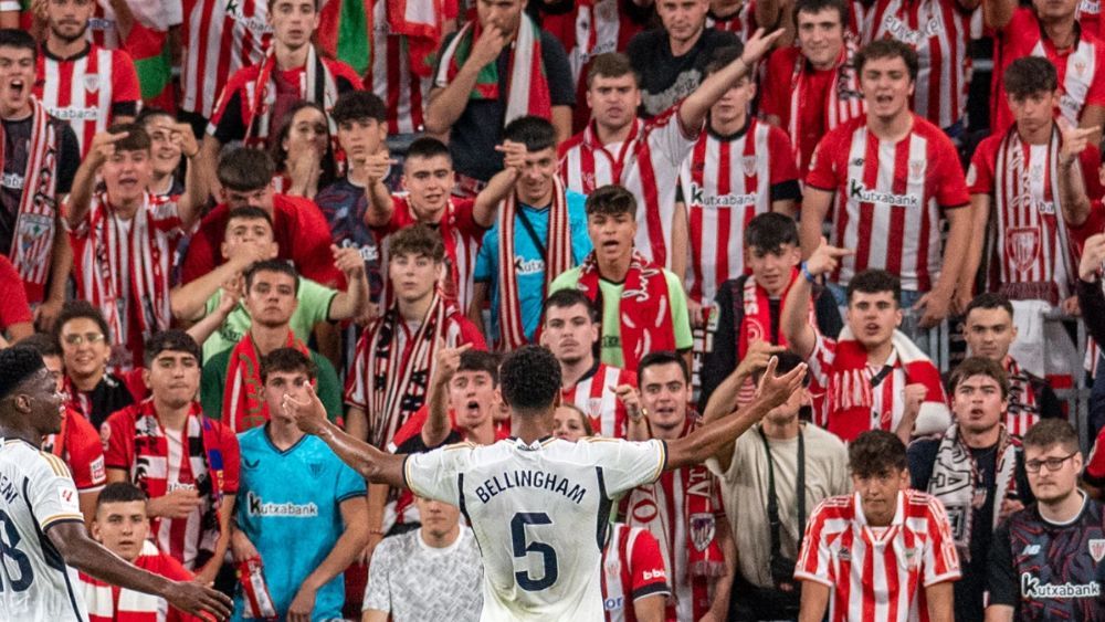Jude Bellingham, celebrando la pasada temporada un gol que anotó en San Mamés.