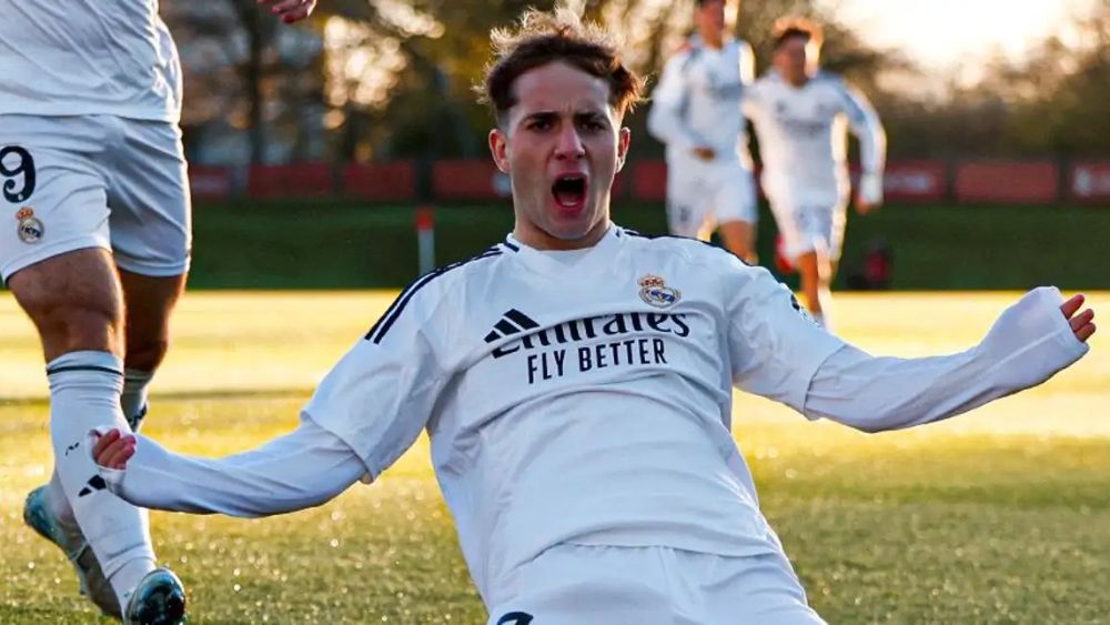 Dani Yáñez, celebrando un gol con el Juvenil A del Real Madrid. Dani Yáñez, celebrando un gol con el Juvenil A del Real Madrid.