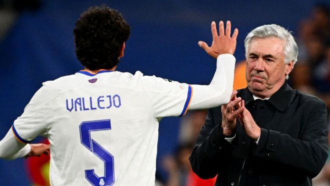 Jesús Vallejo y Ancelotti Jesús Vallejo y Ancelotti