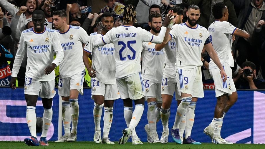 Jugadores del Real Madrid ante el City