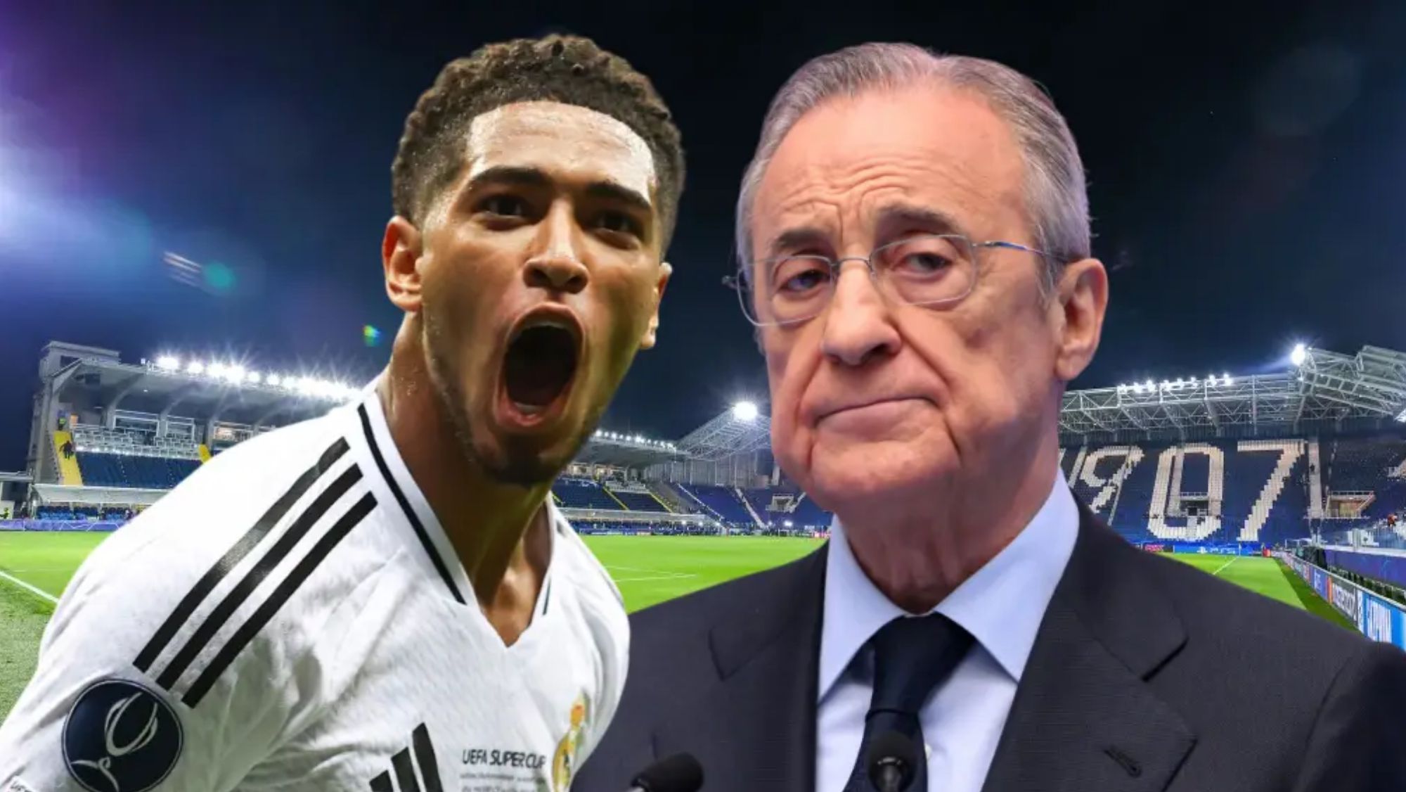 Jude Bellingham y Florentino Pérez.