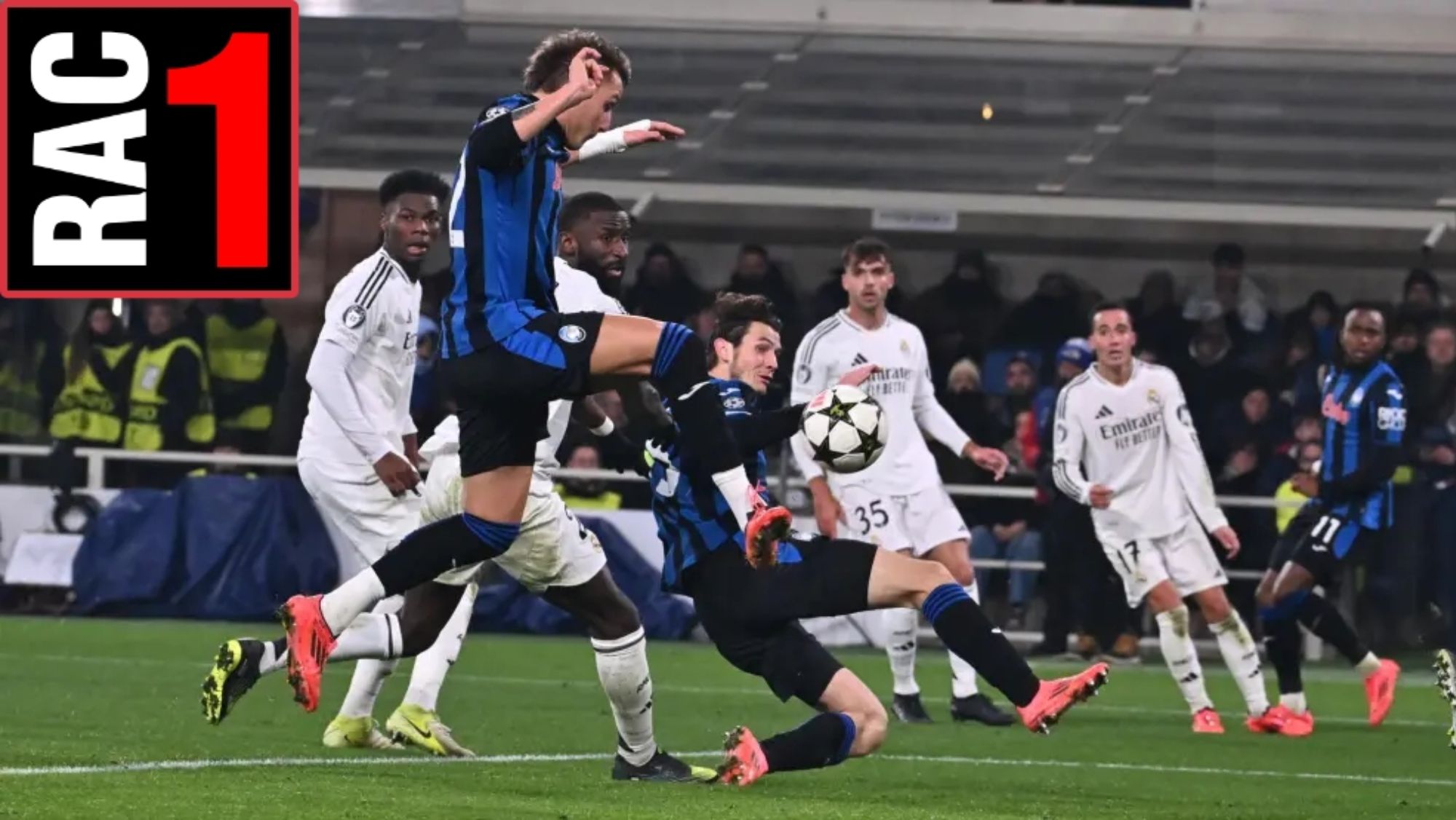 RAC1 rabió con la última ocasión que tuvo la Atalanta ante el Madrid para empatar.