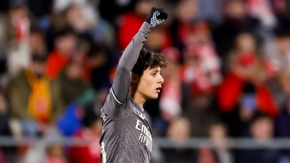 Arda Güler celebrando su gol en Girona Arda Güler celebrando su gol en Girona