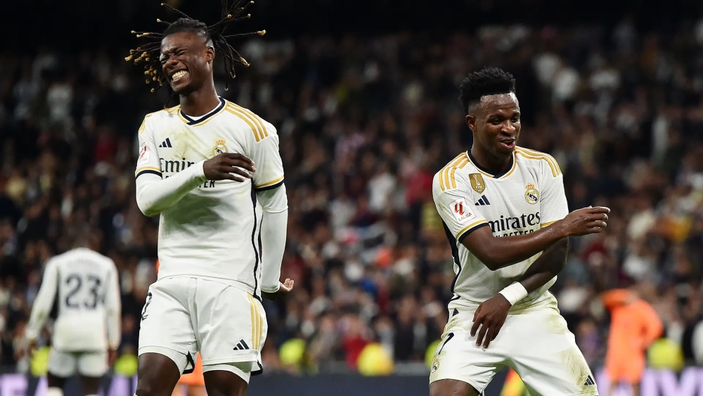 Camavinga y Vinicius celebrando un gol Camavinga y Vinicius celebrando un gol
