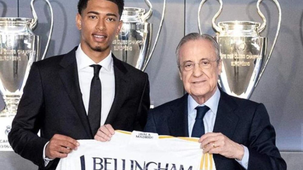 Bellingham con Florentino en el día de su presentación Bellingham con Florentino en el día de su presentación