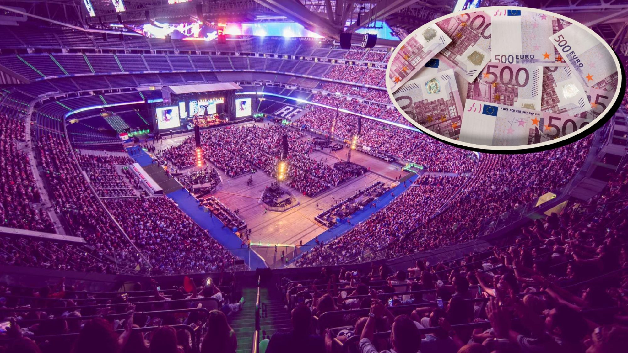 El Santiago Bernabéu, durante un concierto que tuvo lugar este verano.