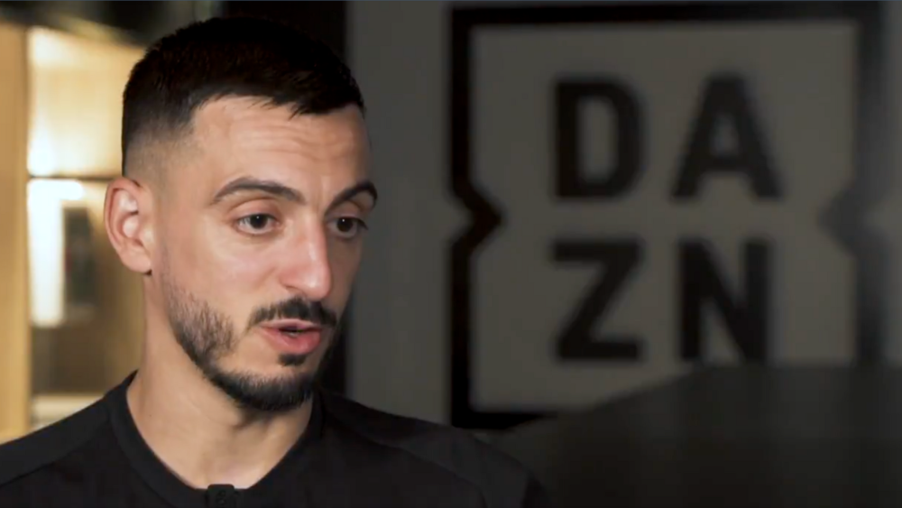 Joselu en la entrevista con DAZN