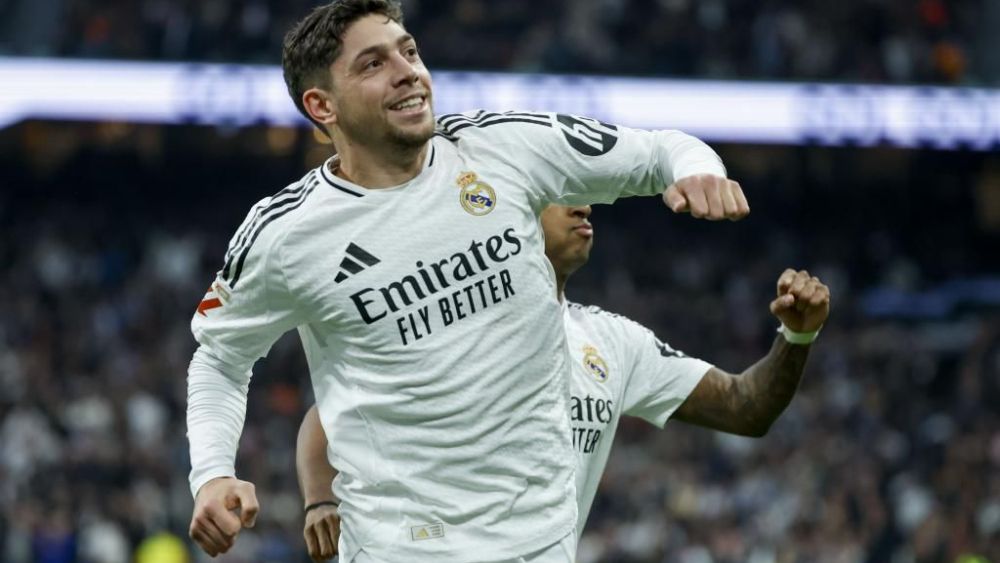 Fede Valverde celebrando su gol contra el Sevilla Fede Valverde celebrando su gol contra el Sevilla