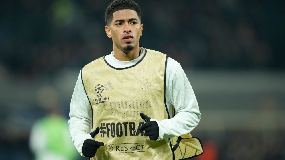 Jude Bellingham durante un calentamiento con el Real Madrid. Jude Bellingham durante un calentamiento con el Real Madrid.