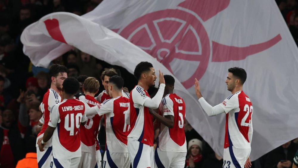 El Arsenal celebrando un gol esta temporada