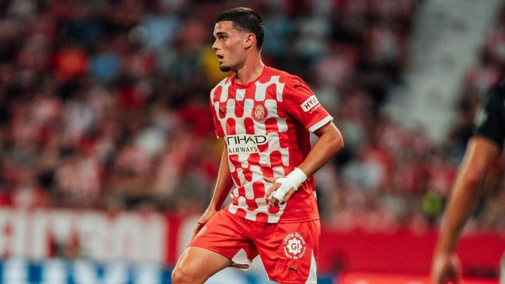 Miguel Gutiérrez durante un partido con el Girona. Miguel Gutiérrez durante un partido con el Girona.