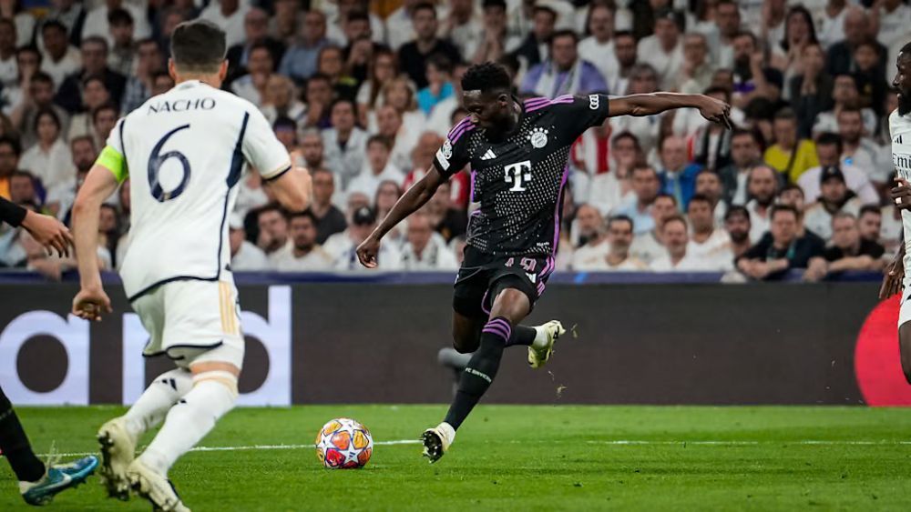 Alphonso Davies marcó un gol la temporada pasada en el Santiago Bernabéu, en la vuelta de las 'semis' de Champions.