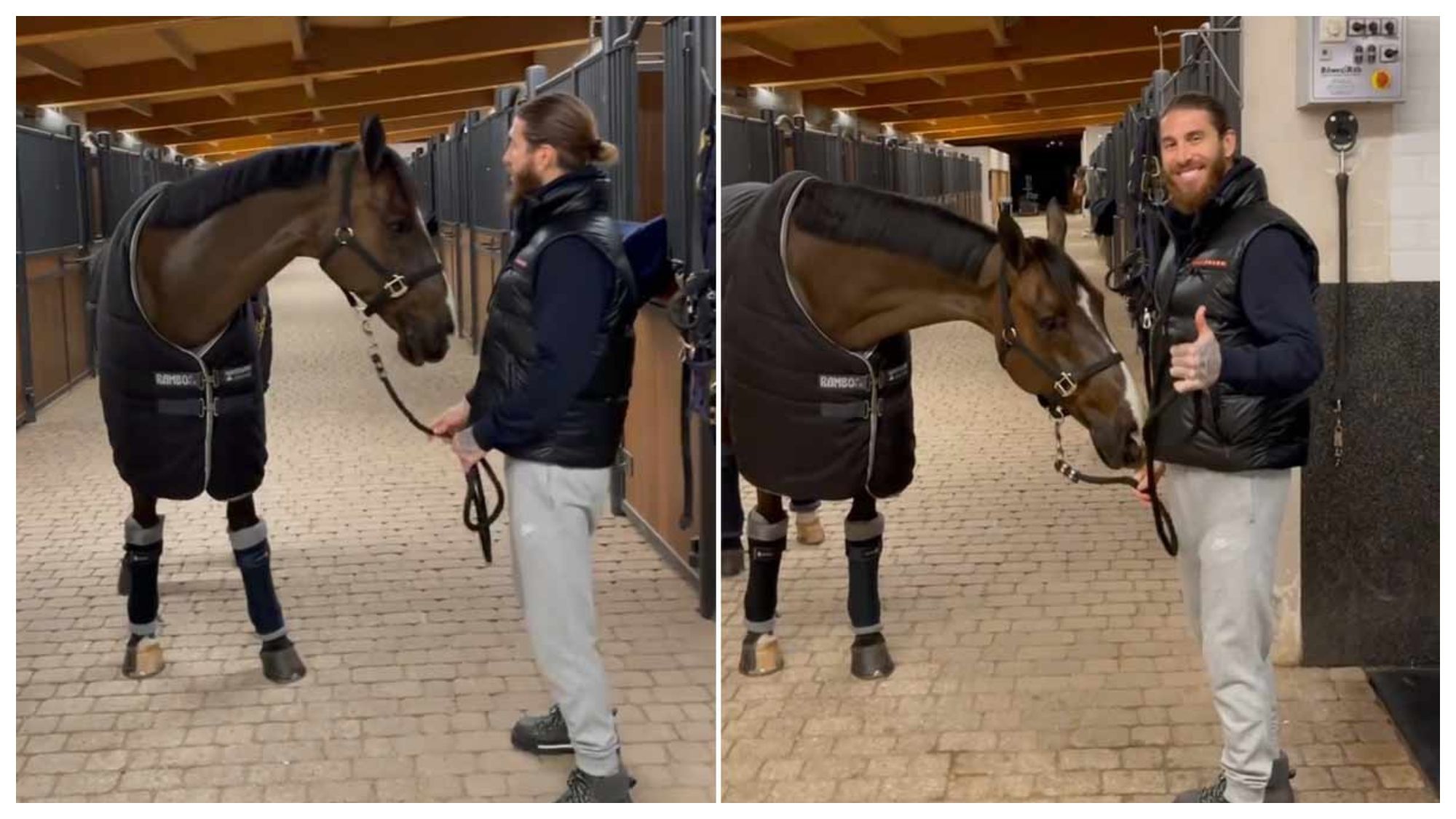 Sergio Ramos con su caballo Álamo