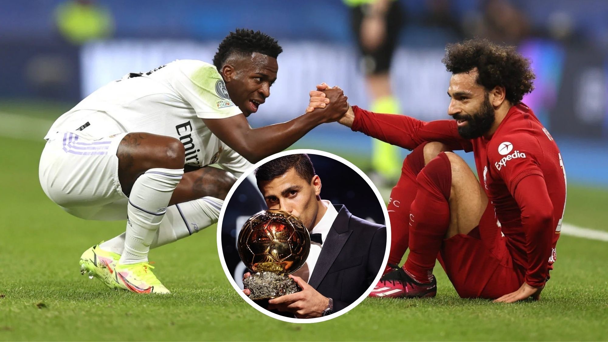 Vinicius y Salah, en redondo Rodri con el Balón de Oro