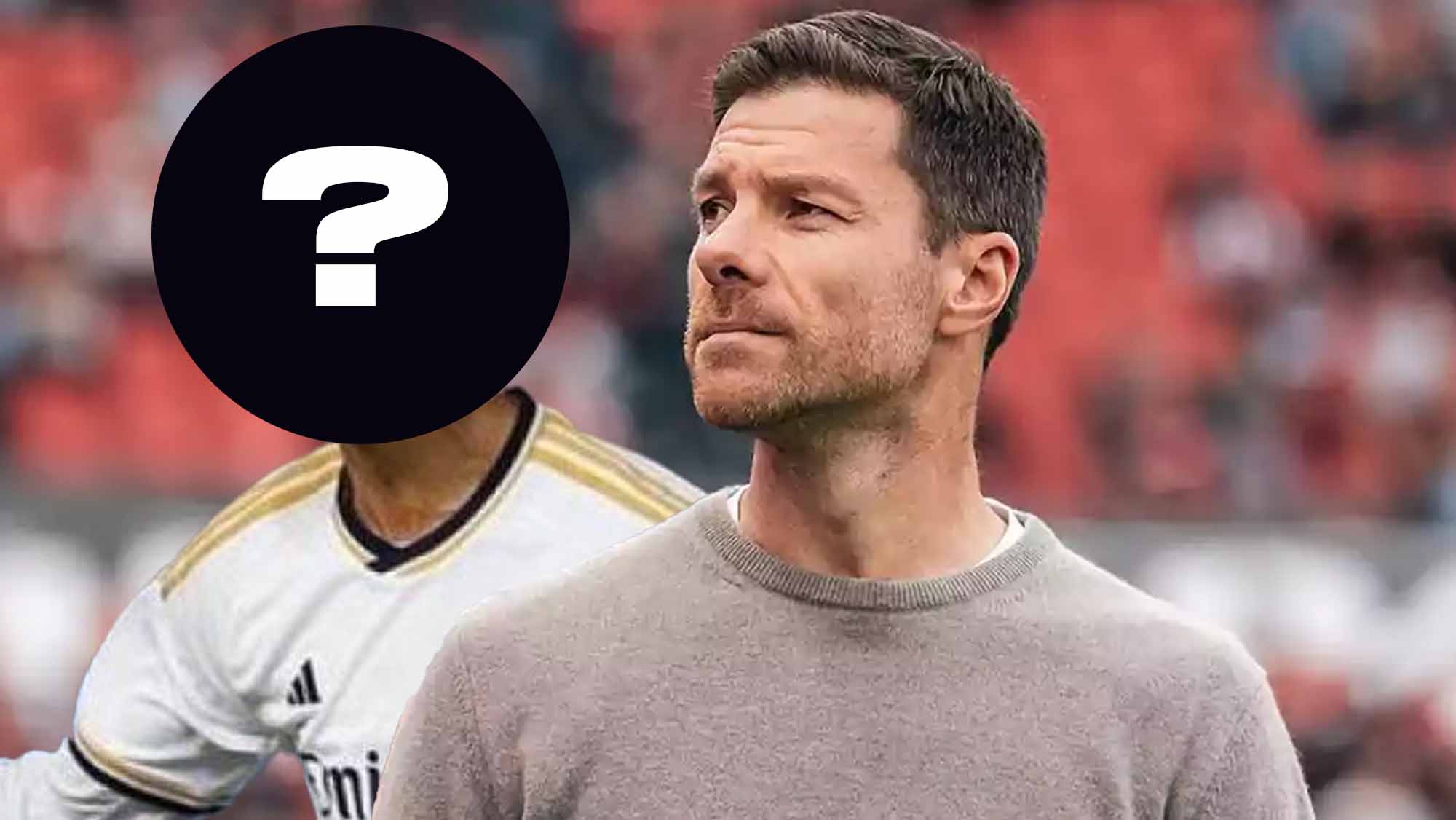 Xabi Alonso con jugador de incógnito del Madrid