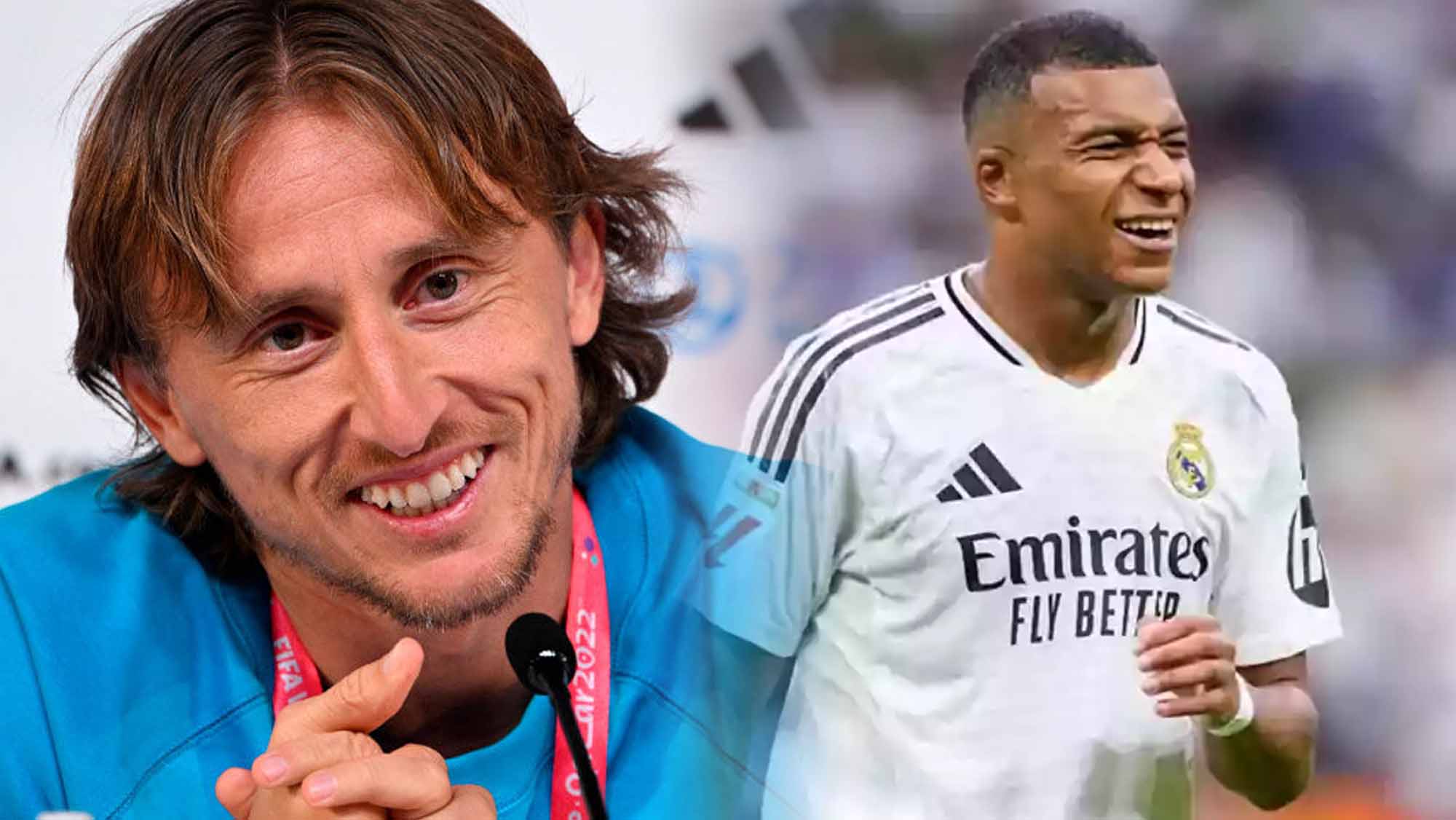 Mbappé y Modric sonriendo