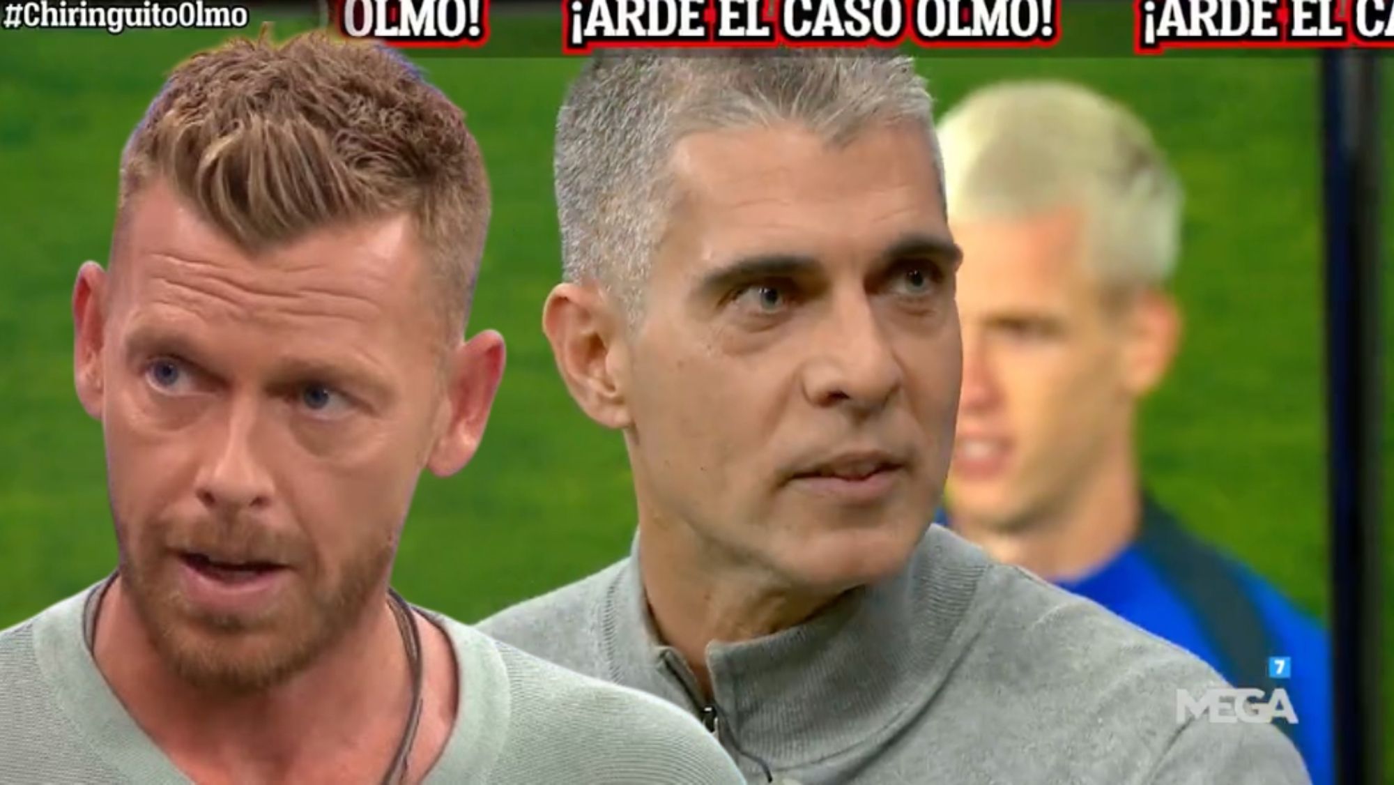 Jota Jordi se queda sin argumentos después del 'chorreo' que le propina José Luis Sáncchez a colación del 'caso Olmo'.