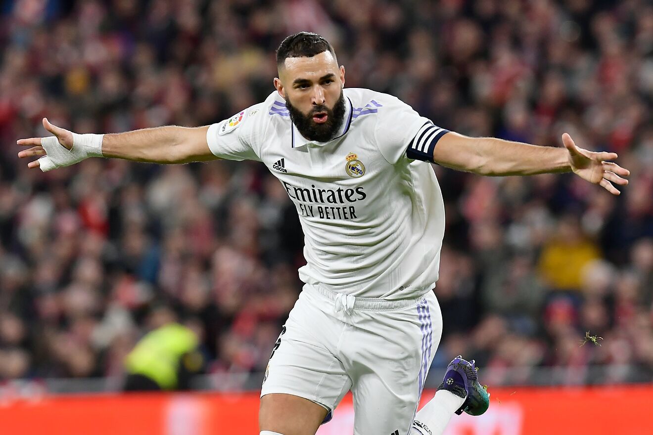 Karim Benzema celebra su gol ante el Athletic  Karim Benzema celebra su gol ante el Athletic