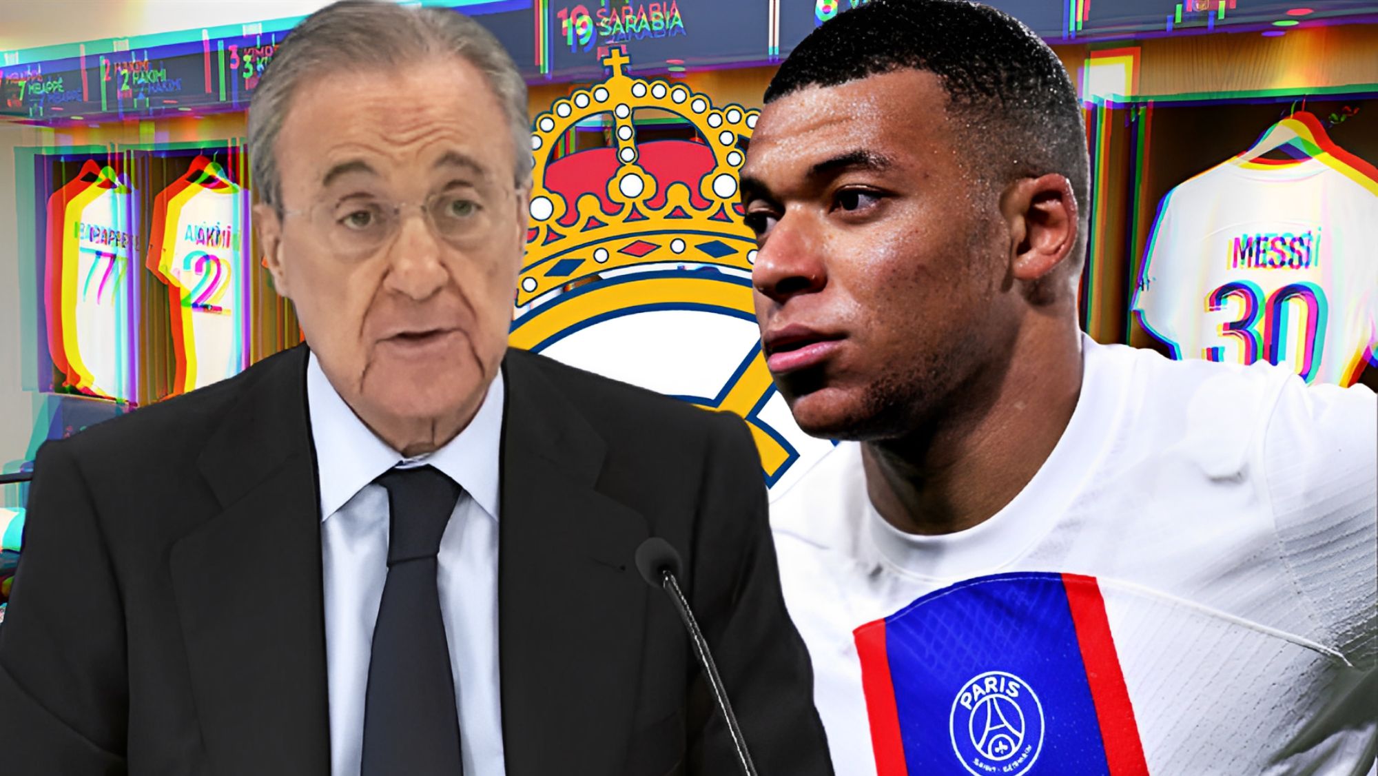 Florentino Pérez y Kylian Mbappé