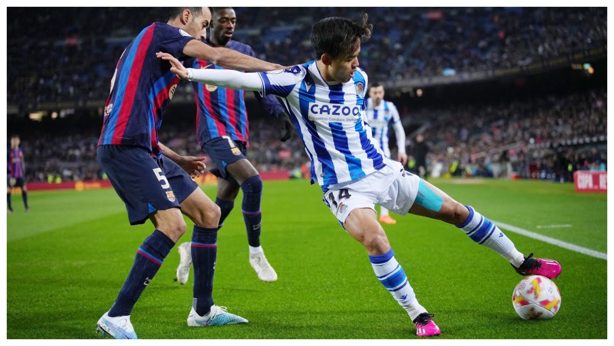 Takefusha Kubo ante el Barcelona