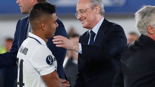 Casemiro y Florentino se despidieron en la Supercopa de Europa 