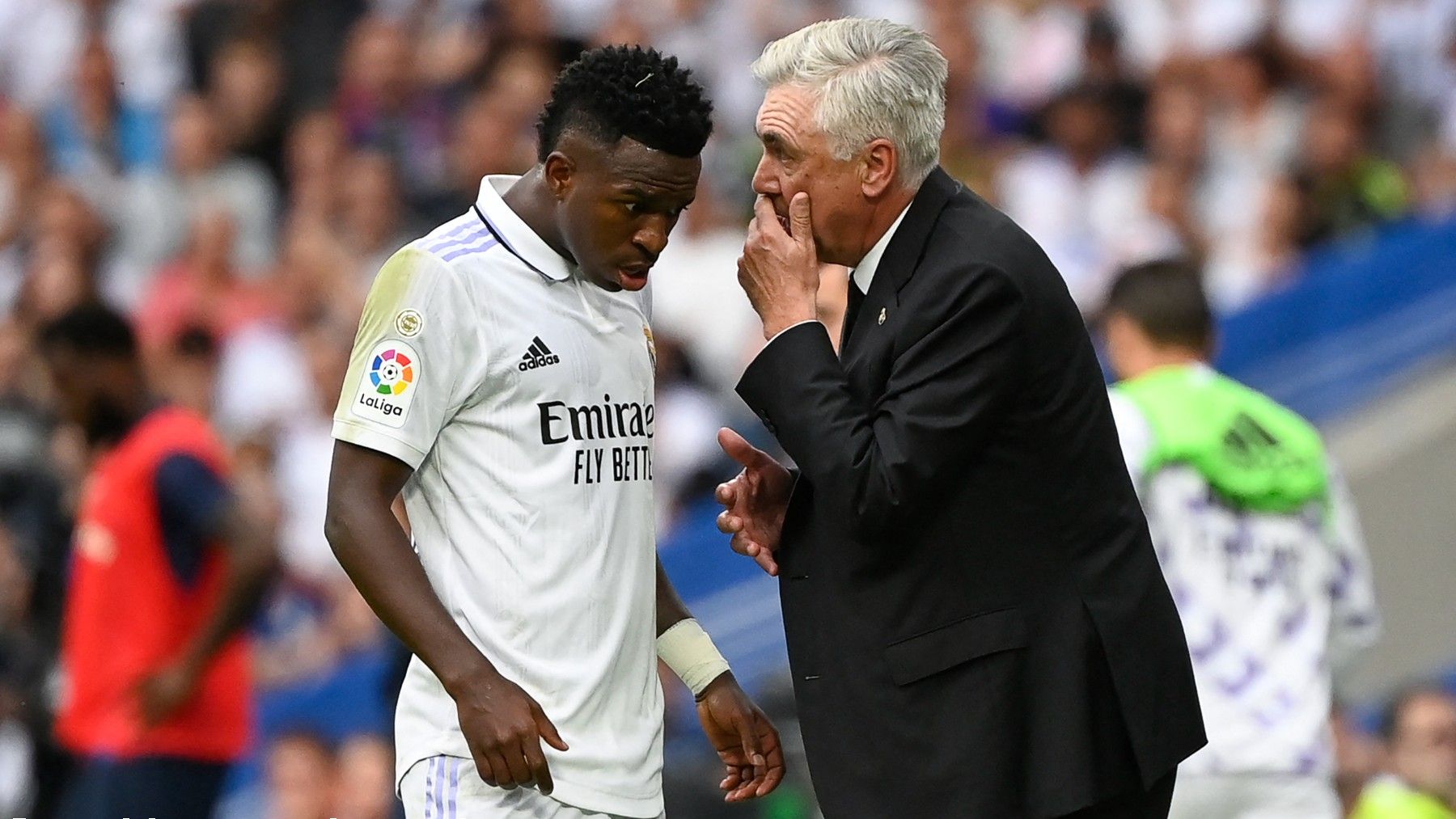 Carlo Ancelotti y Vinicius
