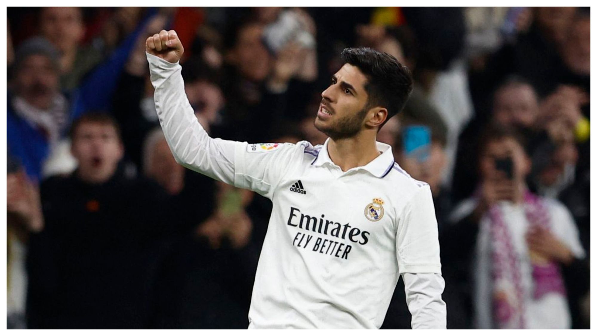 Marco Asensio celebra uno de sus goles esta temporada