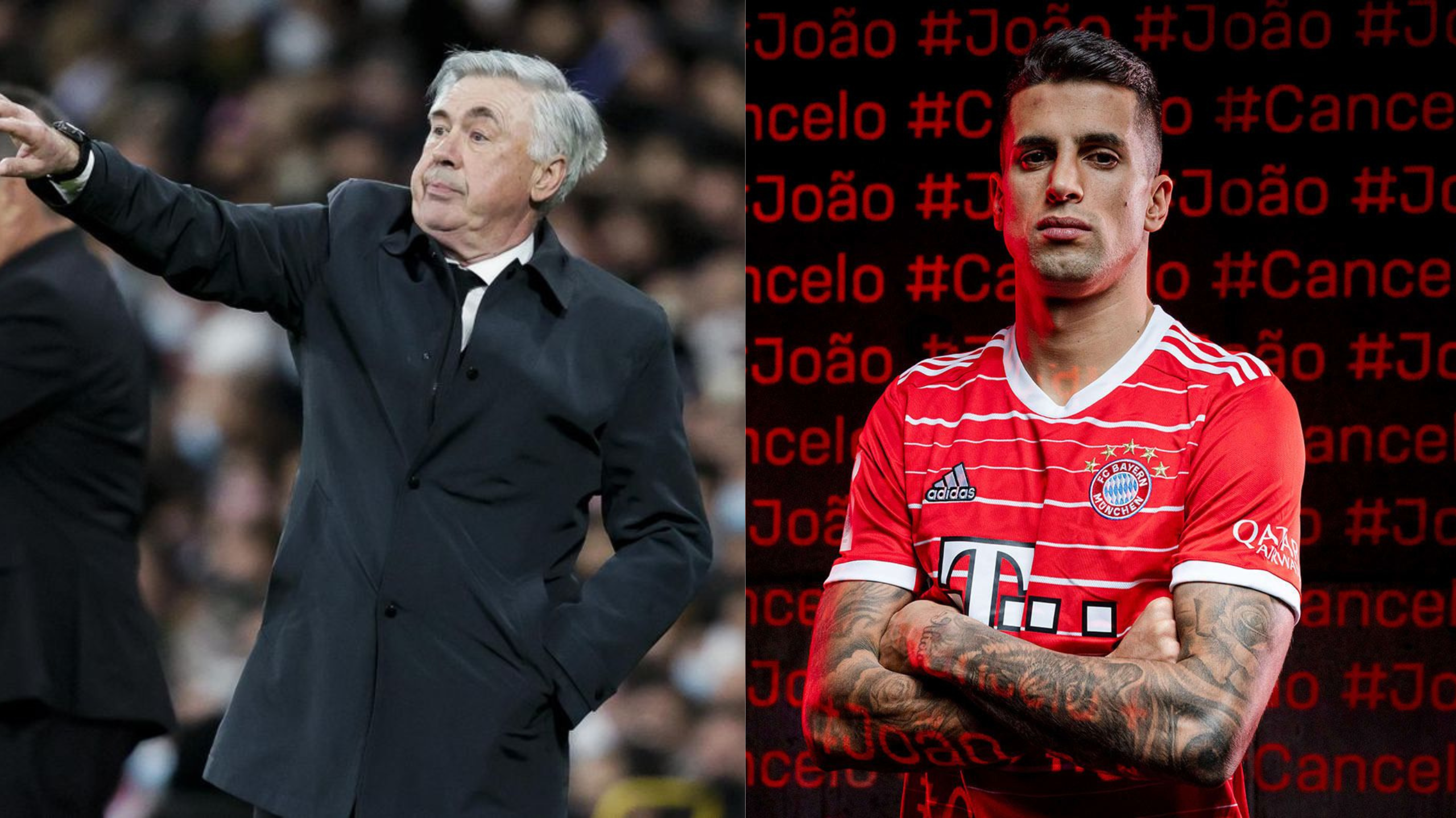 Ancelotti y Joao Cancelo 