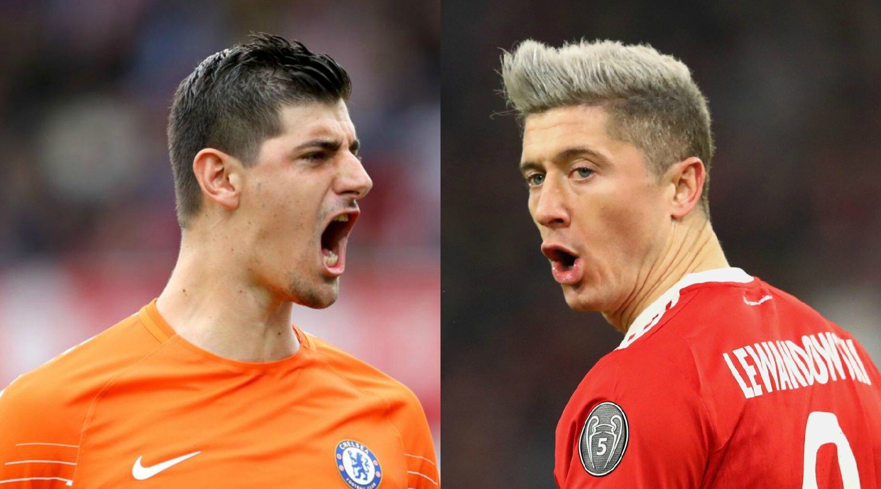 Thibaut Courtois y Robert Lewandowski