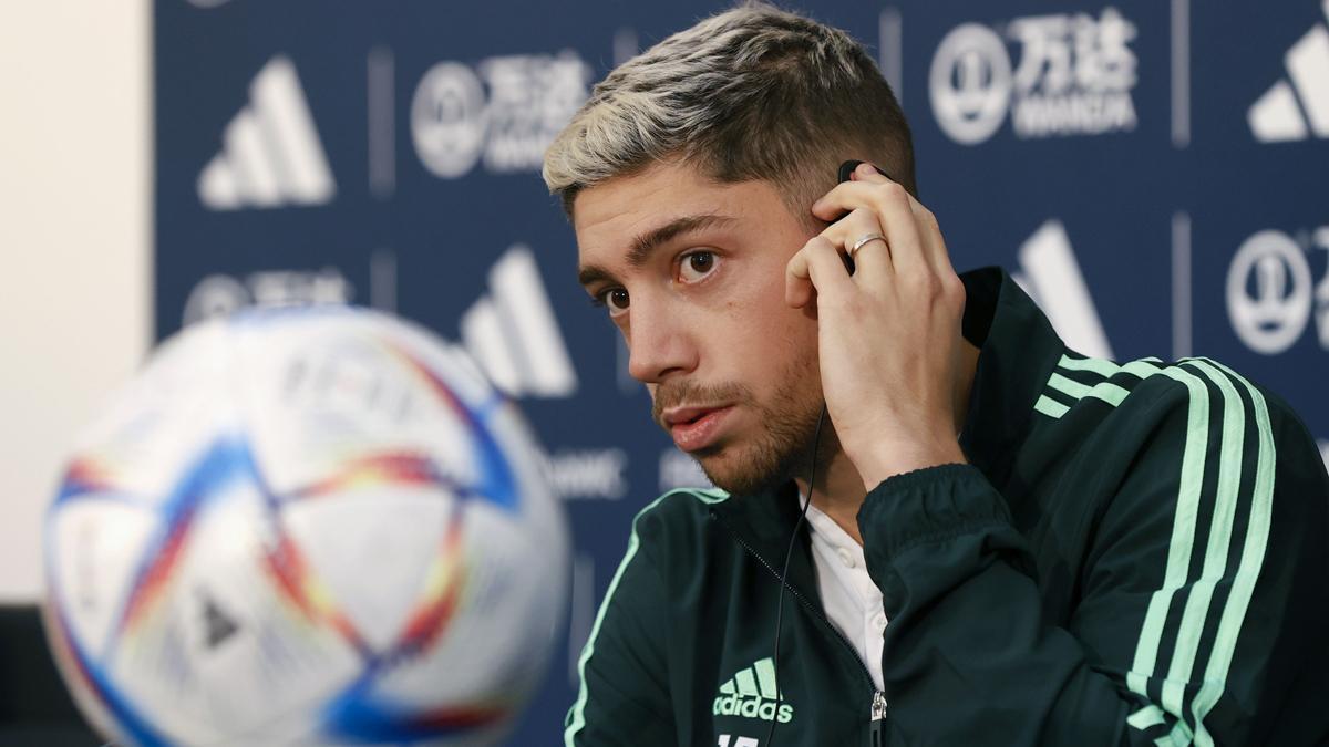 Fede Valverde en rueda de prensa