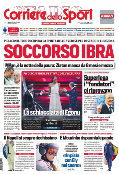 Portada de Corriere dello Sport