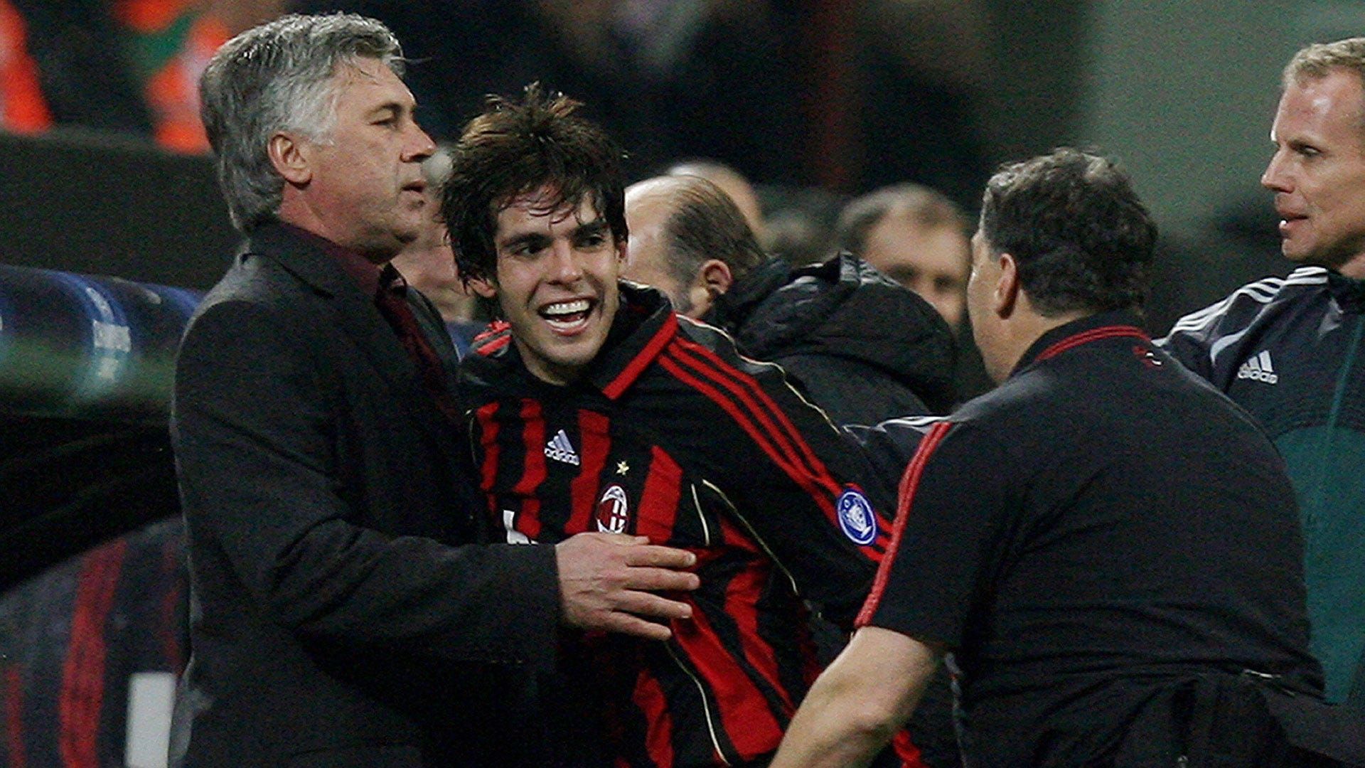 Ancelotti y Kaka en el Milan