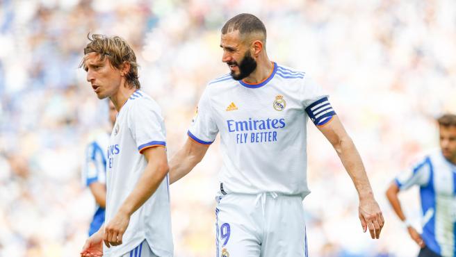 Modric y Benzema en un partido esta temporada